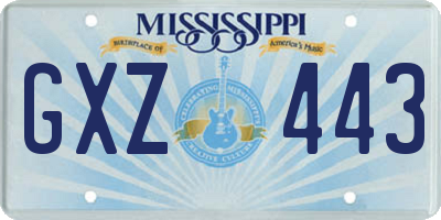 MS license plate GXZ443