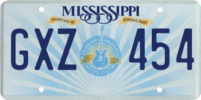MS license plate GXZ454