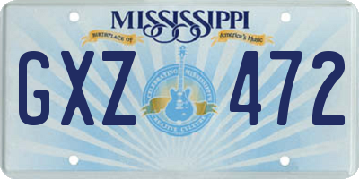 MS license plate GXZ472