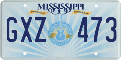 MS license plate GXZ473