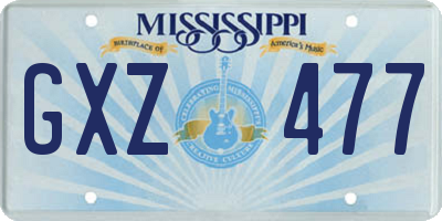 MS license plate GXZ477
