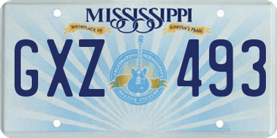 MS license plate GXZ493