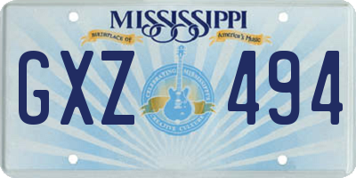 MS license plate GXZ494