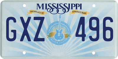 MS license plate GXZ496