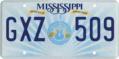 MS license plate GXZ509