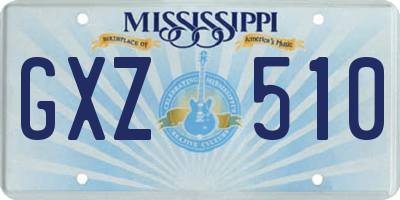 MS license plate GXZ510