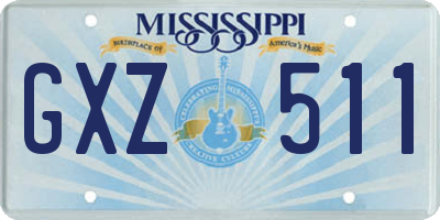 MS license plate GXZ511