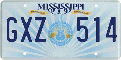 MS license plate GXZ514