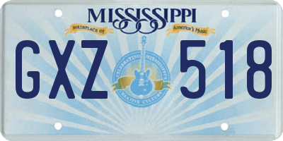 MS license plate GXZ518