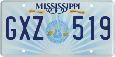 MS license plate GXZ519