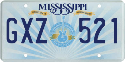 MS license plate GXZ521