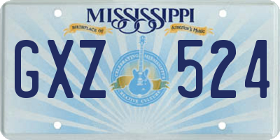 MS license plate GXZ524