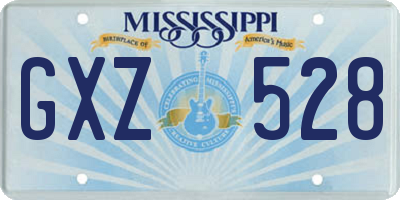 MS license plate GXZ528