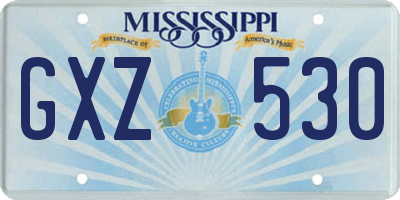 MS license plate GXZ530