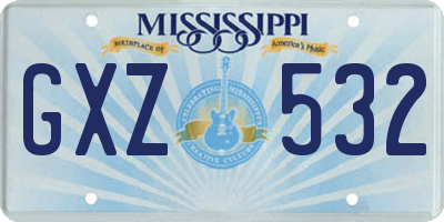 MS license plate GXZ532