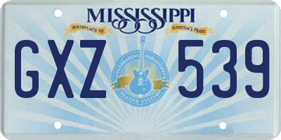MS license plate GXZ539