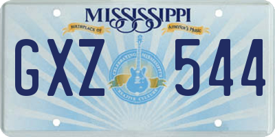 MS license plate GXZ544