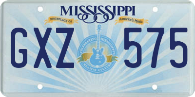 MS license plate GXZ575