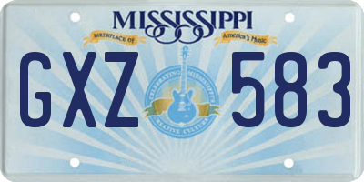 MS license plate GXZ583