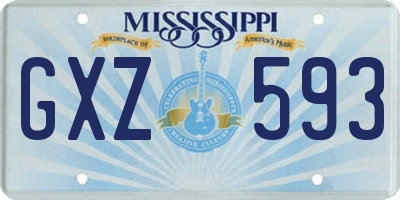 MS license plate GXZ593