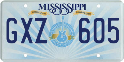 MS license plate GXZ605