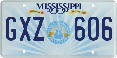 MS license plate GXZ606