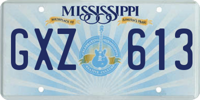 MS license plate GXZ613