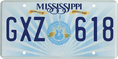 MS license plate GXZ618