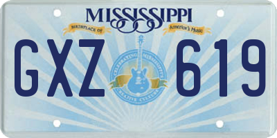 MS license plate GXZ619