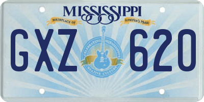 MS license plate GXZ620