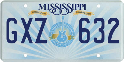 MS license plate GXZ632
