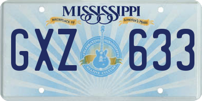 MS license plate GXZ633