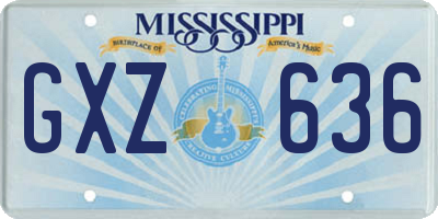 MS license plate GXZ636