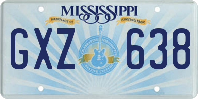 MS license plate GXZ638