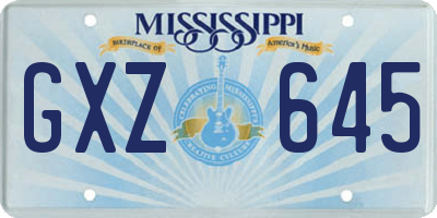 MS license plate GXZ645