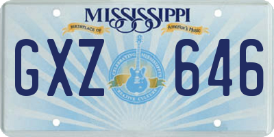 MS license plate GXZ646