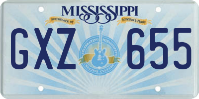 MS license plate GXZ655