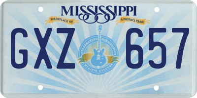 MS license plate GXZ657