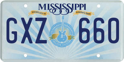 MS license plate GXZ660