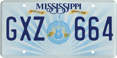 MS license plate GXZ664