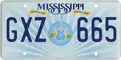 MS license plate GXZ665