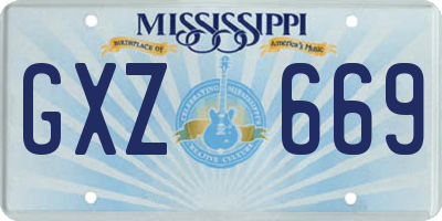 MS license plate GXZ669