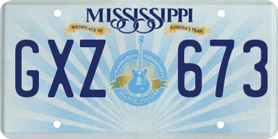 MS license plate GXZ673