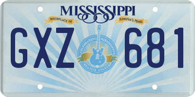 MS license plate GXZ681
