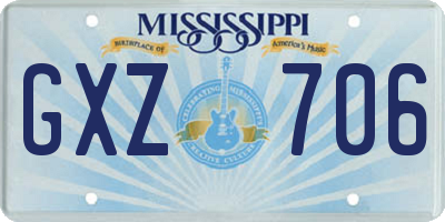 MS license plate GXZ706