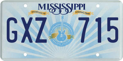 MS license plate GXZ715