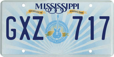 MS license plate GXZ717