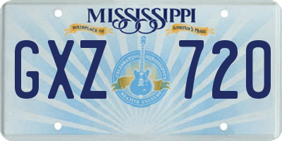 MS license plate GXZ720
