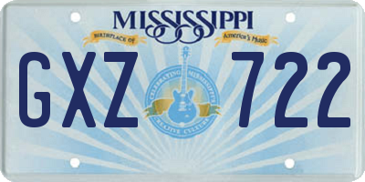 MS license plate GXZ722