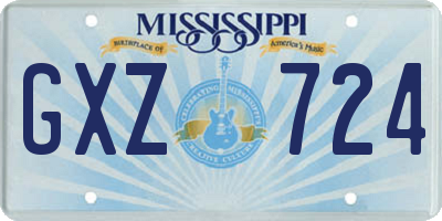 MS license plate GXZ724